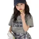 thumbnail image 5 of Camiseta de manga corta para niñas, novedad de verano, Top con estampado de letras a la moda para niños, camisa básica elegante para niñas, informal de algodón con cuello redondo a la moda, 5 of 5