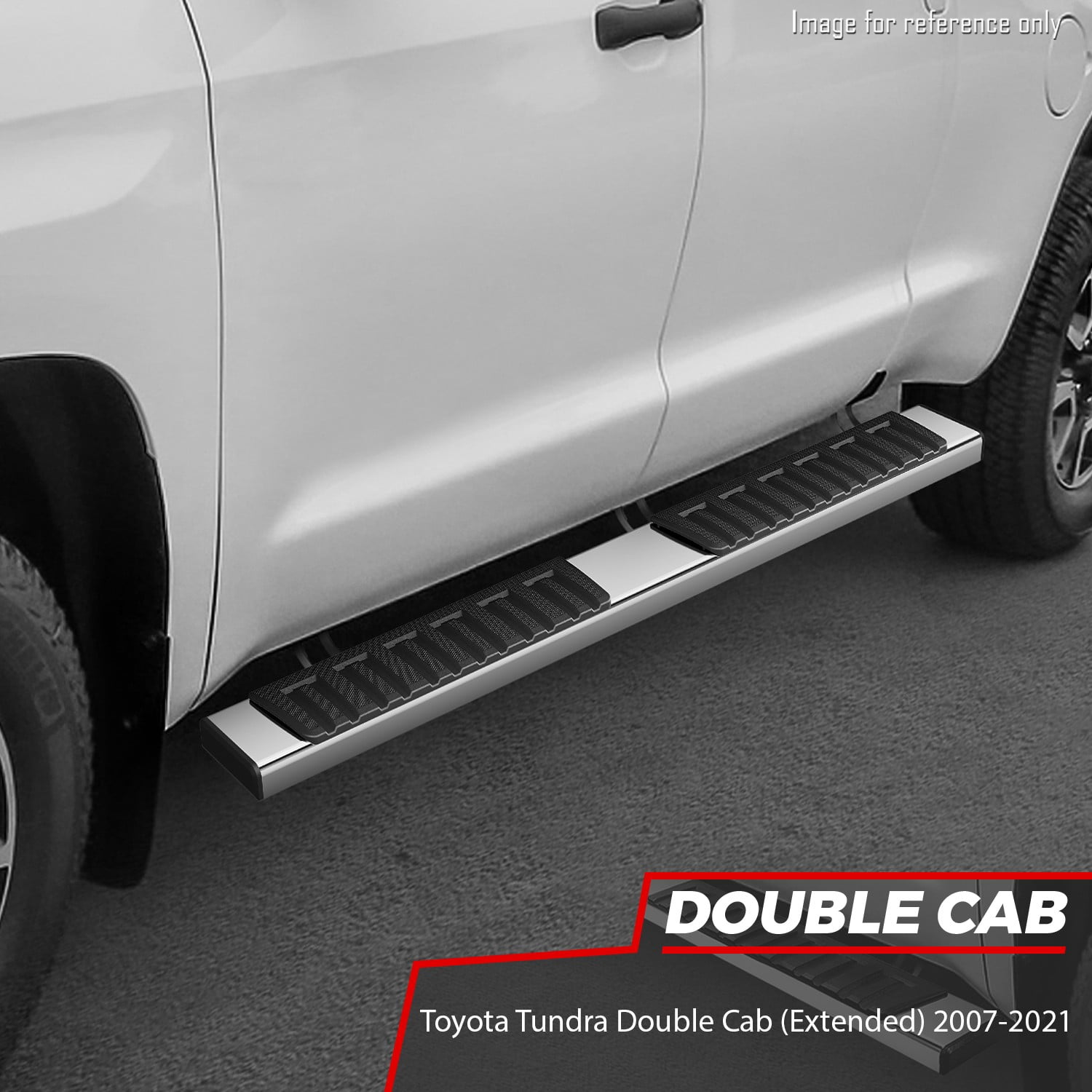 DNA Motoring For 07-21 Toyota Tundra Double/Extended Cab 6.75" Flat Side Step Nerf Bar Running Boards