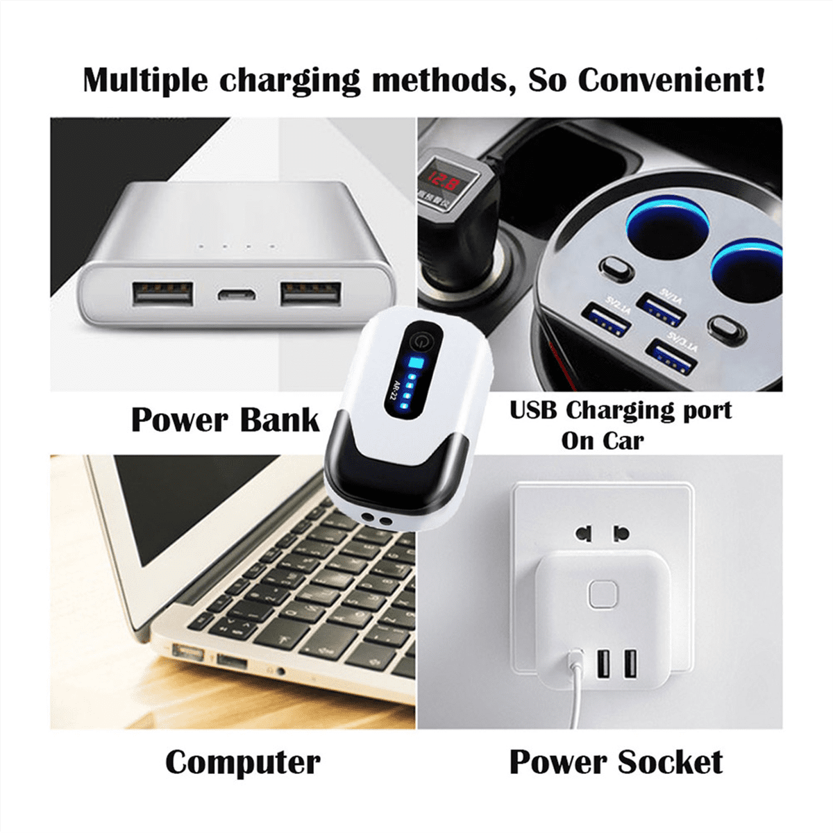 Waterproof Aquarium Oxygen Air Pump Fish Tank Air Compressor Aerator USB Rechargeable Ultra Silent Outdoor Fishing(AR22)