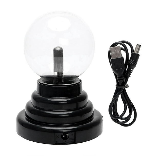 Lámpara de plasma sensible con USB o batería. Globo de plasma para fiestas infantiles y decoración del hogar. 3 pulgadas.