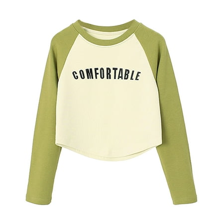 

Spring Children s New Long Sleeve T Shirt for Girls Children Raglan Sleeve Short Base Shirt Long Sleeve for Children Children Outfits for Girls Thick Strapped Top Undershirt Pack T Shirts Toddlers