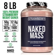 Naked Strawberry Mass - All Natural Strawberry Protein Powder - 8lb Bulk, GMO Free, Gluten Free & Soy Free, No Artificial Ingredients - 1,500 Calories - 11 Servings