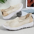 thumbnail image 7 of IEMIEMIEM Sneakers for Women 2026 Fashion Embroidery Floral Mesh Air Comfort Chunky Sole Hidden High Heels Slip On Loafers Breathable Walking Work Shoes with Arch Support Beige 8 Wide, 7 of 7