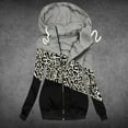 thumbnail image 2 of Qertyioot Offres Spéciales de Vacances! Veste Décontractée d'Hiver pour Femmes à Imprimé Léopard avec Fermeture Éclair, Sweat à Manches Longues, 2 of 3