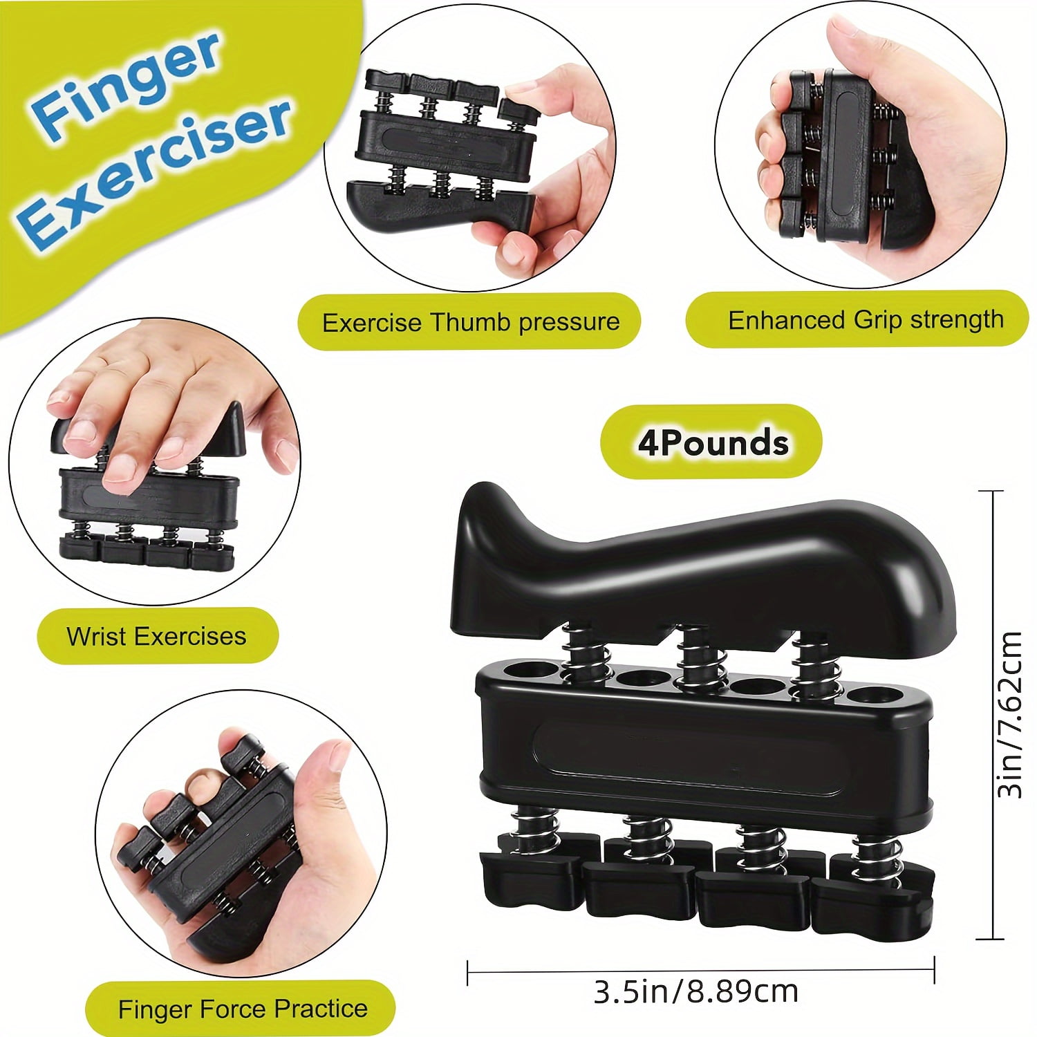 [Grip Strength Trainer] 6 PACK Grip Strength Trainer Kit - Finger Exerciser, Hand Grip Strengthener, Hand Extension Exerciser And Large Size Forearm Workout Ring For Muscle Building