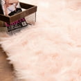Ultra Soft Faux Sheepskin Fur Shag Rug Light Pink 4' X 6'