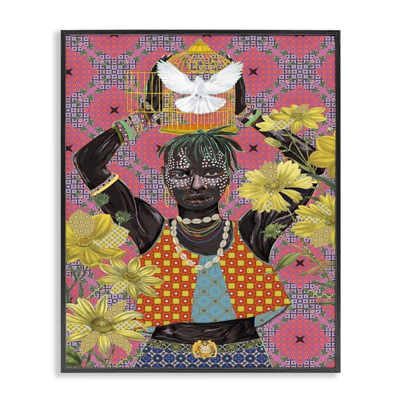 Stupell Industries Bohemian Releasing Doves Strong Male Black Framed Giclee Art, 11 x 14, by Sangita Bachelet