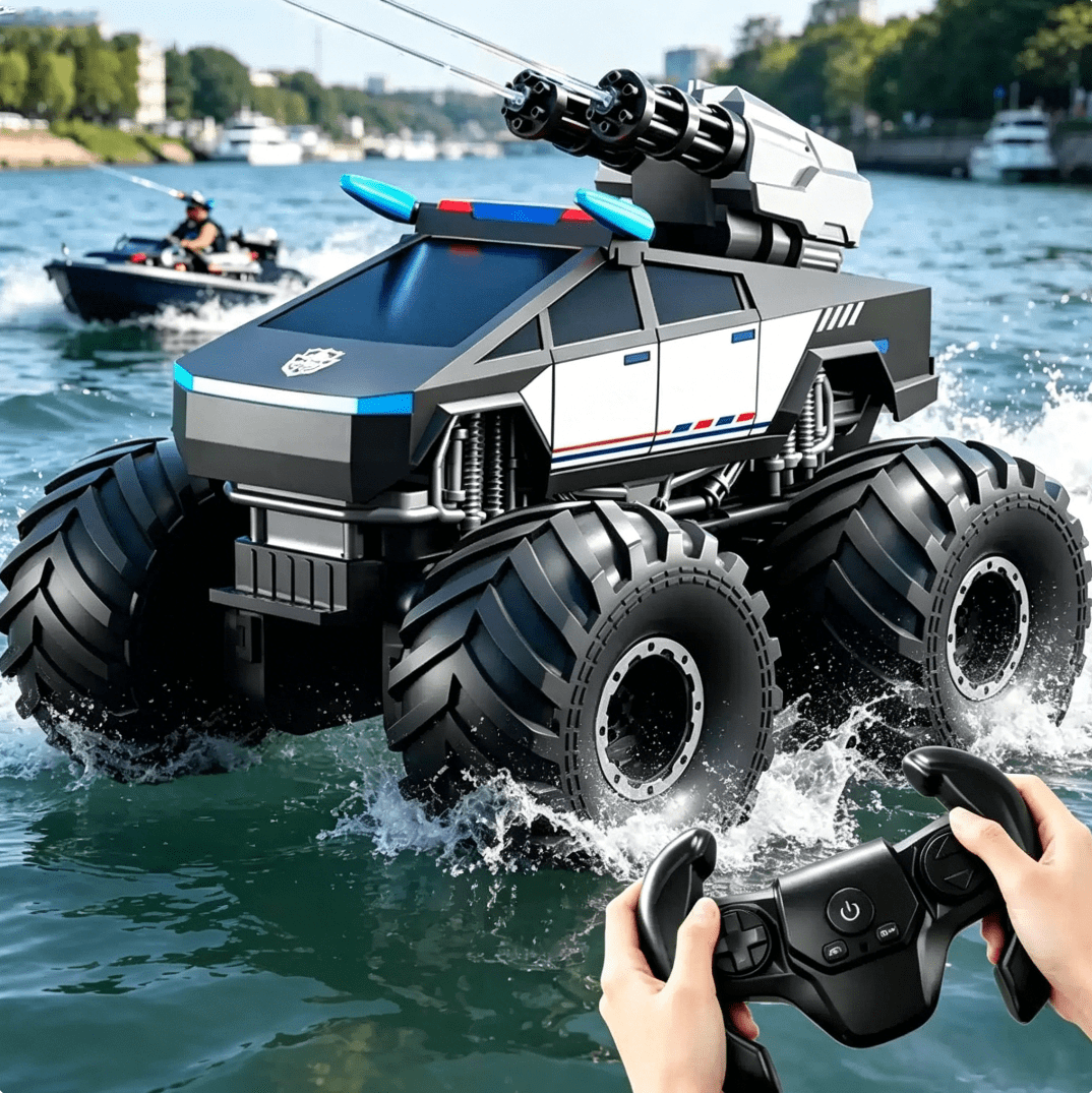HNH 1:16 RC Waterproof Monster Truck, Amphibious RC Cars 4WD Remote Control Car Trucks, All Terrain Off-Road Pickup Cybertruck Toy for 6-15 Year Old Boys Girls Kids Gifts