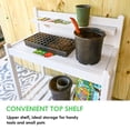 thumbnail image 3 of EAGLE PEAK Outdoor Indoor Vinyl Potting Bench Tsble, Gardening Work Station with Open Shelf, Lower Storage, White, 3 of 7
