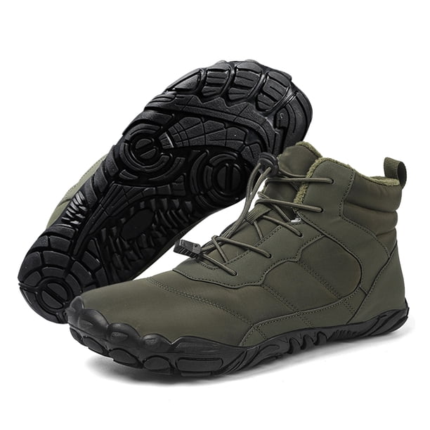 Botas con cordones para hombre y mujer botas de nieve ligeras con forro de piel de invierno a prueba de salpicaduras
