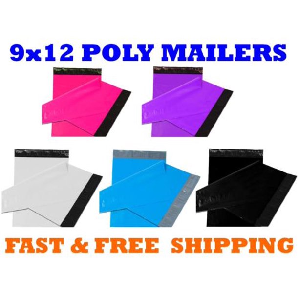 9x12 Color POLY MAILERS Shipping Envelopes Self Sealing Mailing Bags 9