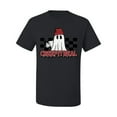 thumbnail image 2 of Wild Bobby Creep It Real Ghost Checker Background Halloween Red and Black Halloween Men Tee, Black, Small, 2 of 6