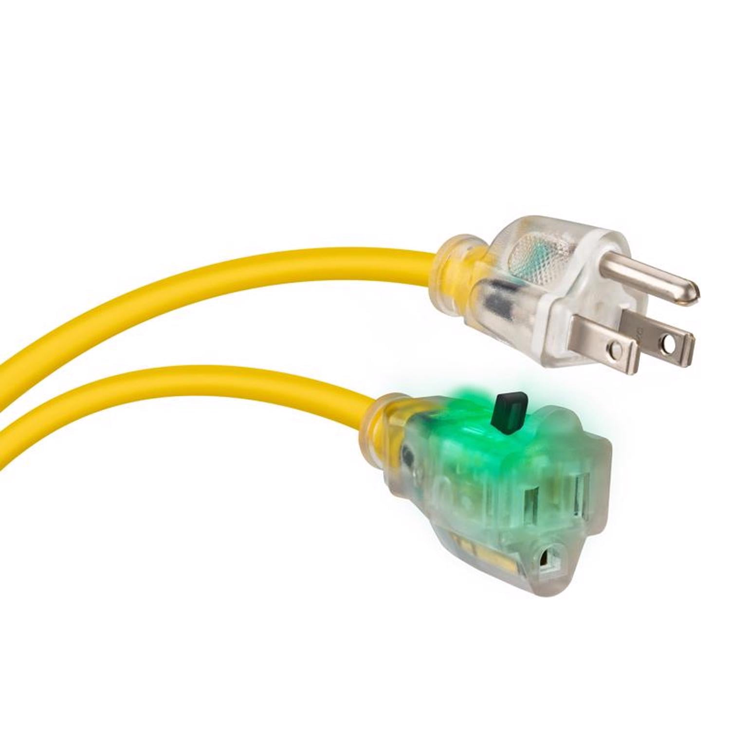 Monster Just Power It Up Outdoor 25 ft. L Yellow Extension Cord 14/3 SJTW