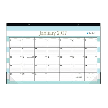Blue Sky 17" x 11" Desk Pad Calendar, January 2017-December 2017