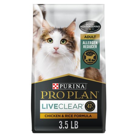 UPC: 0038100186065 | Purina Pro Plan Allergen Reducing High Protein Cat Food LIVECLEAR Chicken and Rice Formula 3.5 lb. Bag