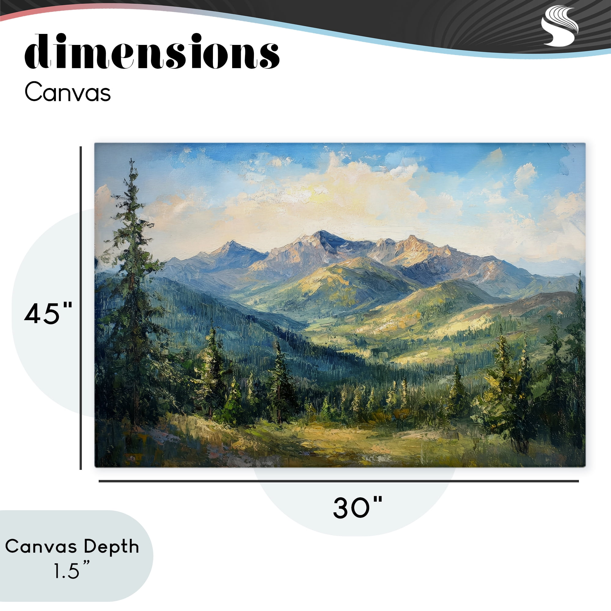 Stupell Industries Valley In The Mountains Canvas Wall Art, design by Petal Prints Design