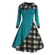 thumbnail image 4 of Vestidos góticos de cintura alta, mangas largas, vestidos de corte A, vestidos populares para mujer, vestidos casuales a cuadros retro suaves que combinan con todo, 4 of 4