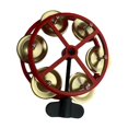 thumbnail image 4 of HILABEE Hi Hat Tambourine Compact with Metal Jingles for Concert Kids Adults Parties red gold, 4 of 9