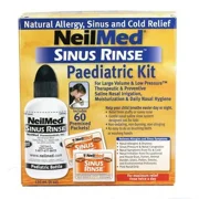 NeilMed Pediatric Sinus Rinse Kit, Nasal Irrigator, Congestion and Allergy Relief 1 Bottle + 60 Premixed Saline Packets, babies and toddlers