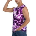thumbnail image 3 of Lsque Blue Lightning Print Men's Cotton Blend Sleeveless Muscle Shirts (S-3XL)- Moisture Wicking, Odor Protection, UPF 30+,Small, 3 of 8