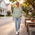 thumbnail image 5 of Quarter Zip Sweatshirt Women Half Zipper Workout Oversized Hoodies with Pocket Lightweight Y2K Pullover 2026 Tops Mint Green S, 5 of 9
