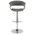 thumbnail image 6 of LumiSource Walnut, Light Grey Vintage Mod Barstool, 6 of 10