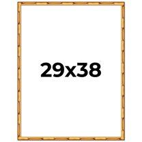 29x38 Frame Gold Bamboo Solid Wood Picture Frame | 1 Inch Moulding Width | Interior Frame Depth