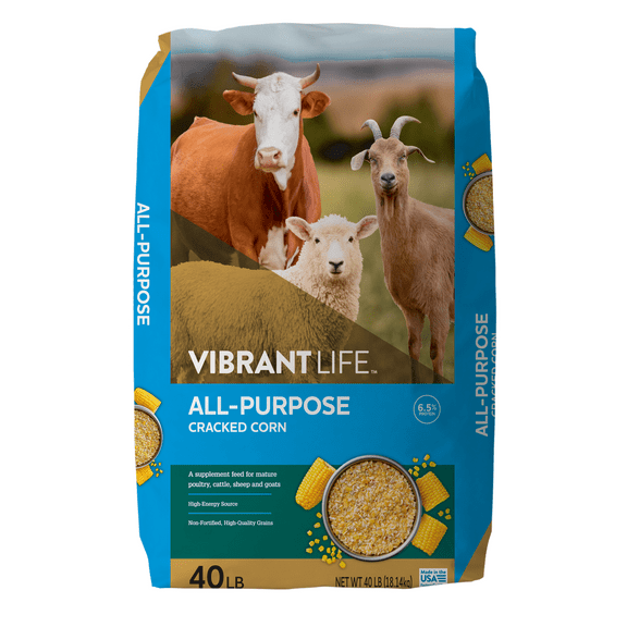 Vibrant Life All-Purpose Cracked Corn, 40 lb Bag