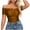 Brown, variant on Women's Pleated Off Shoulder Shirts Summer Elegant Cut Out Short Sleeve Blouses Sexy Y2k Plain Cocktail Party Tops Black