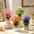 thumbnail image 5 of Bcylexb 6 Pack Artificial Potted Plants, Lifelike Faux Small Flower Arrangements with Green Leaves in Pots Fake Flowers for Desk Shelf Office Home Indoor Decor, 5 of 6