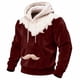 thumbnail image 2 of Ceisia Cozy Fleece-Lined Mens Loose Fit Santa Style Color Block Hooded Sweatshirt Gifts, 2 of 5