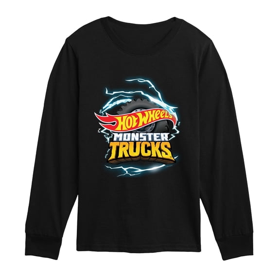 Hot Wheels - Monster Trucks Logo - Youth Boys Long Sleeve Graphic T-Shirt