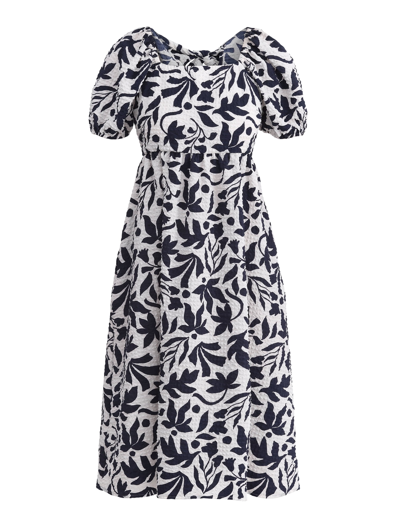 Time and Tru Women's and Women's Plus Square Neck Midi Dress, Sizes XS-4X