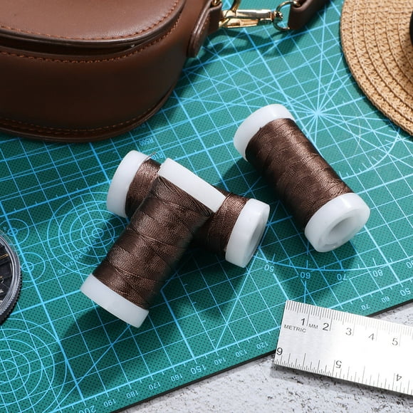 KAKOWELY 3 Spools Embroidery Thread Tassel Making Threads Polyamide Light Brown for Outdoor Activities Artisans