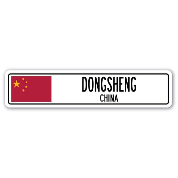DONGSHENG CHINA Street Sign Asian Chinese flag city country road wall gift
