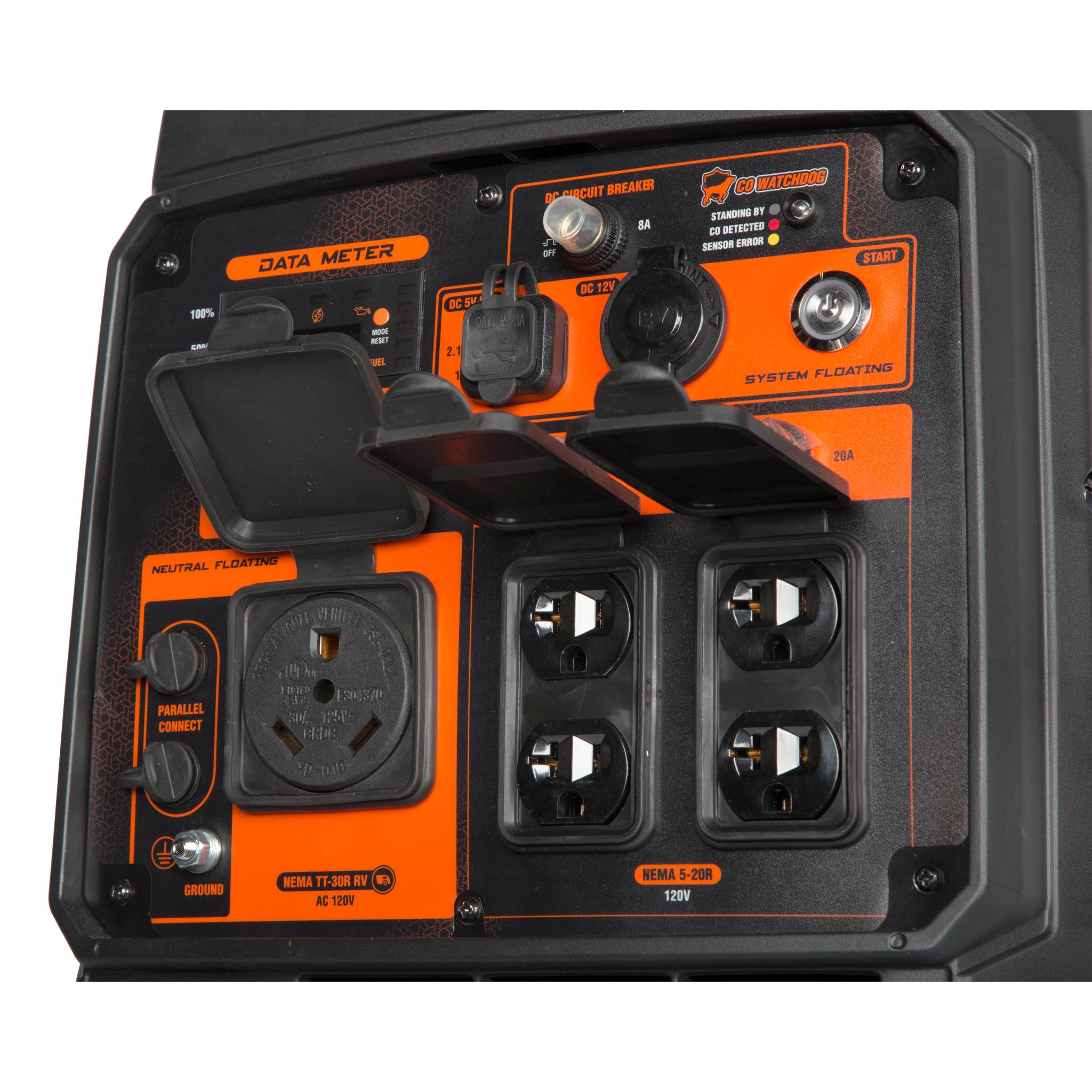 WEN Quiet and Lightweight 4800-Watt Dual Fuel RV-Ready Electric Start Portable Inverter Generator with Fuel Shut Off and CO Watchdog (DF480iX)