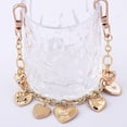 thumbnail image 5 of 12 Inch Length Love Inscription Seven Distinct Heart Charms Snap Hook Bag Charm Chain Keychain, Gold, 1 Count, 5 of 6