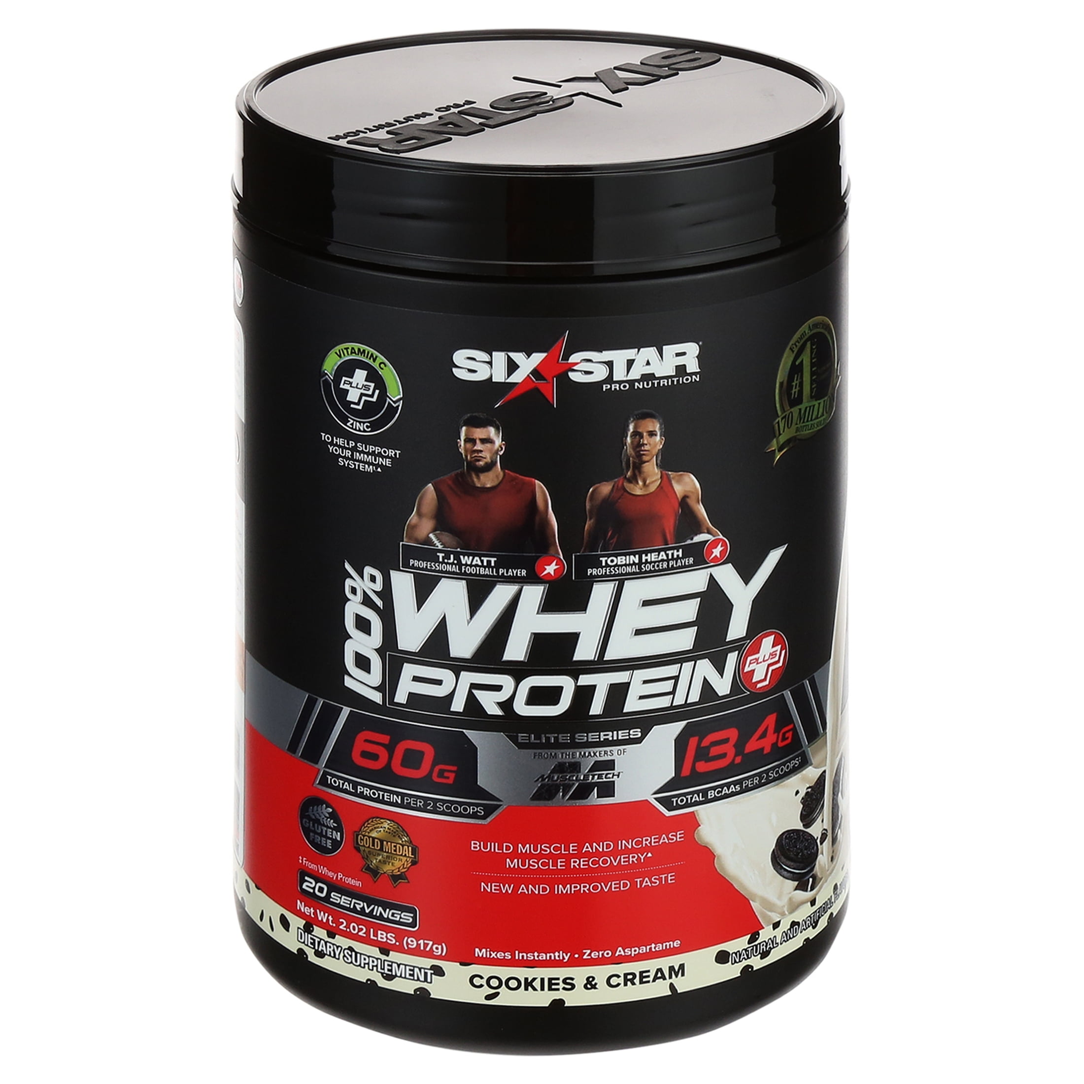 Six Star Elite Series 100% Whey Protein Powder, Cookies & Cream, 2lbs