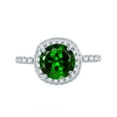 thumbnail image 3 of Sterling Silver with Natural Chrome Diopside and White Topaz Double Halo Ring, 3 of 3