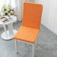 thumbnail image 4 of Merryso Set of 2 Stretchy Dining Chair Covers with Cushion - Orange Flock Polyester-Spandex, Protective Washable, Fits 17.7-23.6" Back & 14.6-18.1" Seat for Home, 4 of 6