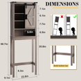 thumbnail image 6 of Papajet 68" Over Toilet Storage Cabinet, Farmhouse Design with Sliding Barn Door, Gray, 6 of 7