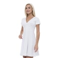 thumbnail image 3 of Women's Cross Wrap A Line Summer Dress V Neck, XL, White, by Ambesonne, 3 of 3