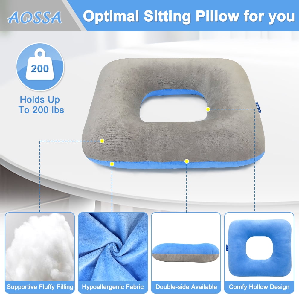 Donut Pillow Seat Cushion for Tailbone Pain Relief, Hemorrhoid Butt Pillow, Post-Surgery Cushion for Hip Surgery, Pregnancy & Pressure Sore Relief