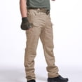 thumbnail image 4 of hoksml Pantalon Cargo Ripstop pour Hommes Couleur Unie Multiples Poches Pantalon Tactique de Randonnée Pantalon de Travail Militaire Liquidation d'Été, 4 of 5