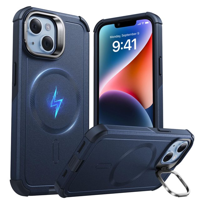 Funda de teléfono ESR Cyber Series con soporte para iPhone 13/14, color azul