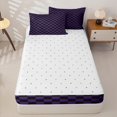 thumbnail image 4 of Erosebridal Purple Buffalo Plaid Zipper Full Size Comforter Sets with Fitted Sheet and 2 Pillowcases,Minimalist Geometric Art Zipper Bedding Set For Girls,Reversible,4 Pieces, 4 of 7