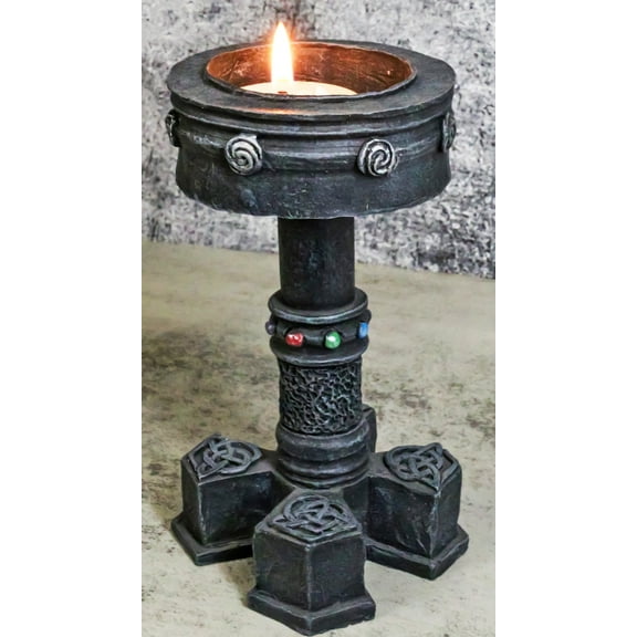 Wicca Celtic Knotwork Motherhood Trinity Shield Knots Votive Candle Holder