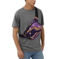 thumbnail image 7 of Zufioo Purple Gold Marble Swirls Print Square Double Layer Waist Bag, Durable & Stylish Fanny Pack with Zippered Pockets and Adjustable Strap for Outdoor & Daily, 7 of 7