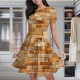 thumbnail image 2 of Old Brick Wall Women's Classic Swing Skater Dress Casual Work Party Cocktail Dresses, 2 of 6