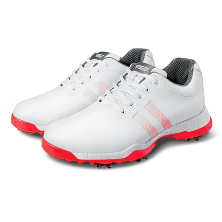 

Pgm Women’s Golf Shoes Removable Studs Waterproof Non slip Buttons Sports Shoes White Casual Microfiber Leather XZ171